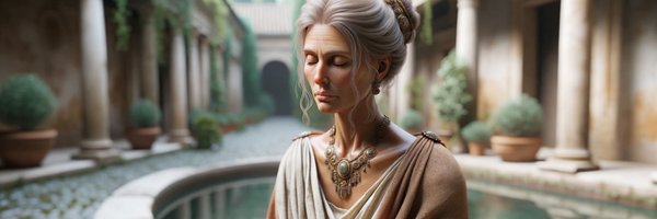 DALL·E 2023-10-20 08.24.23 - Realistic photo of an ancient Roman civil woman, approximately 45 years old, with tan skin and aging signs, wearing a stola and ornate jewelry. She is